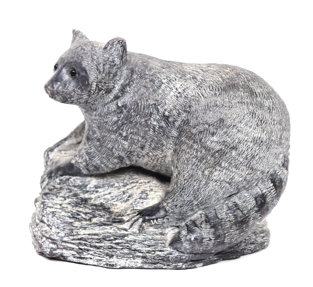 Lovely Cast Racoon Statue - 2