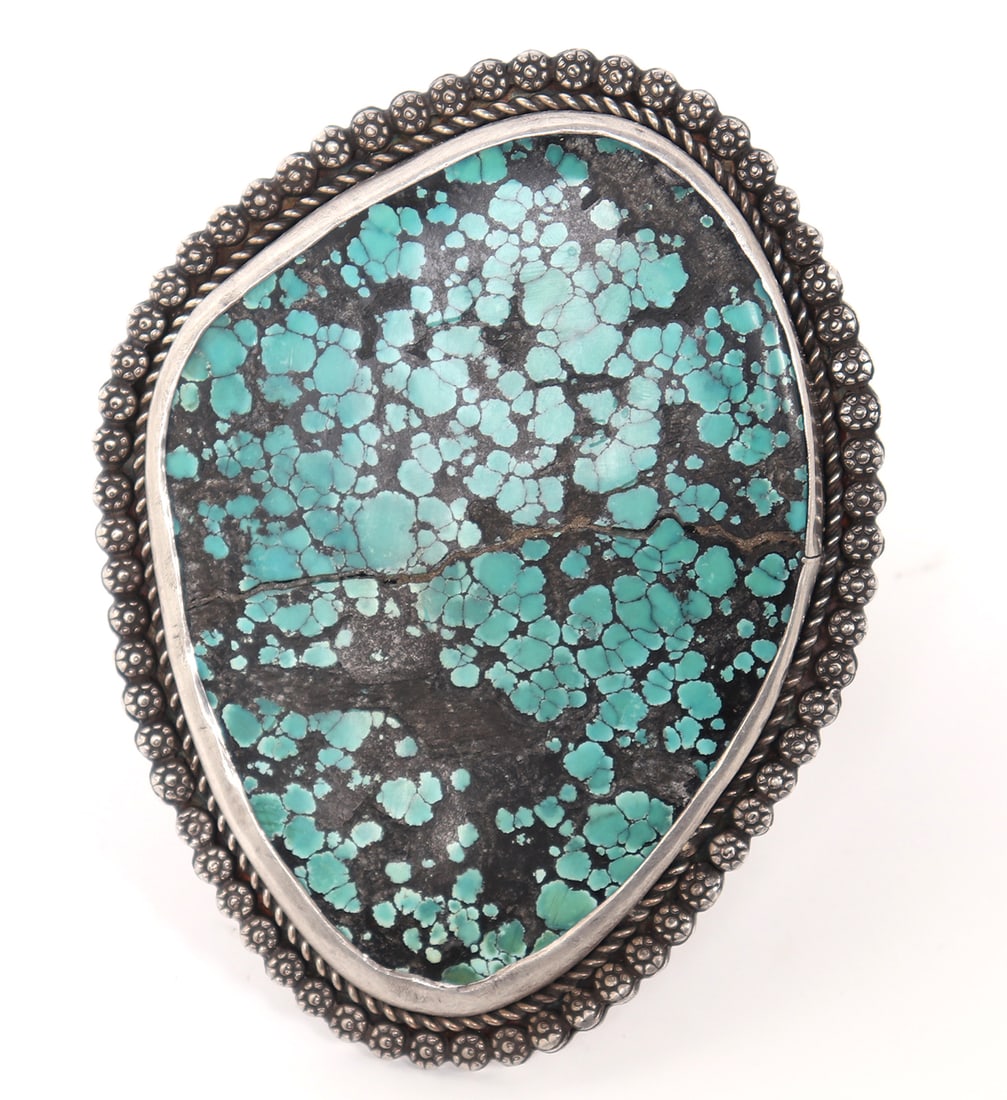 Rare Bisbee Turquoise Cuff Bracelet, Signed - 2