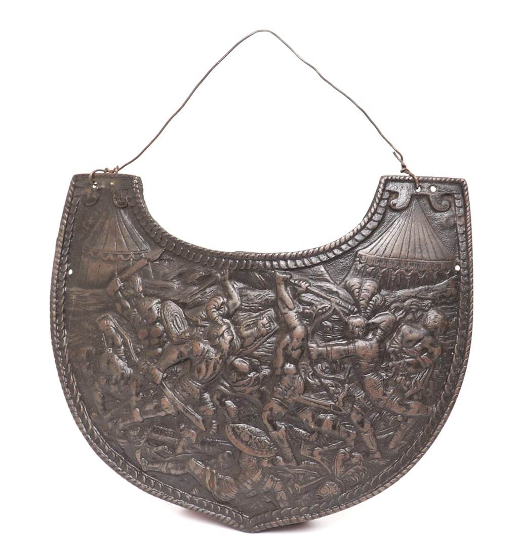 European Battle Scene Cast Iron Gorget Plate (1 of 3)