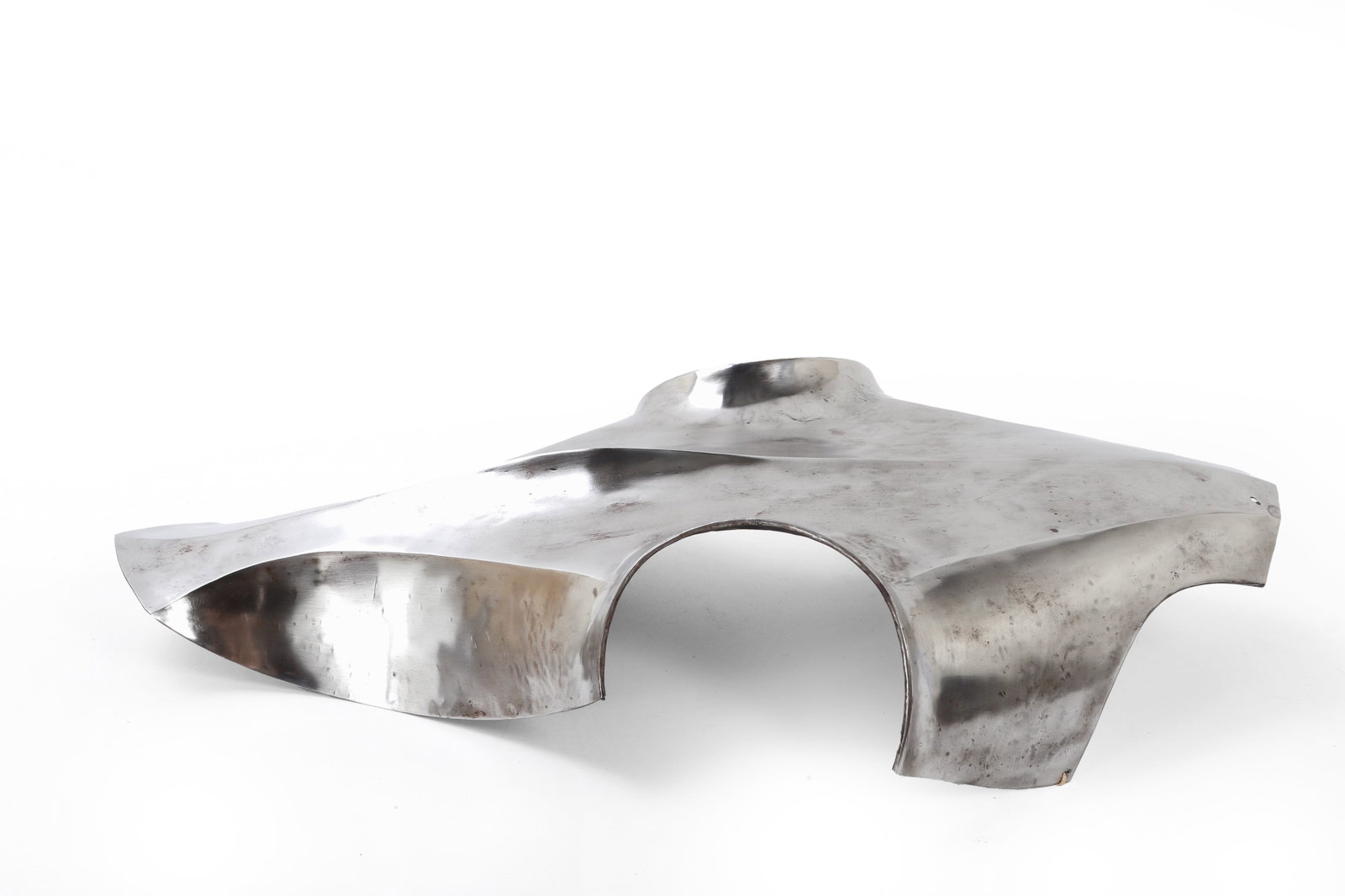 Victorian Chamfron, 19th C.: Victorian, 19th century. Steel horse chamfron with shaped face plate, raised central boss, and flared cheek sections. The form is made to cover the front of a horse?s head and face, with cut out