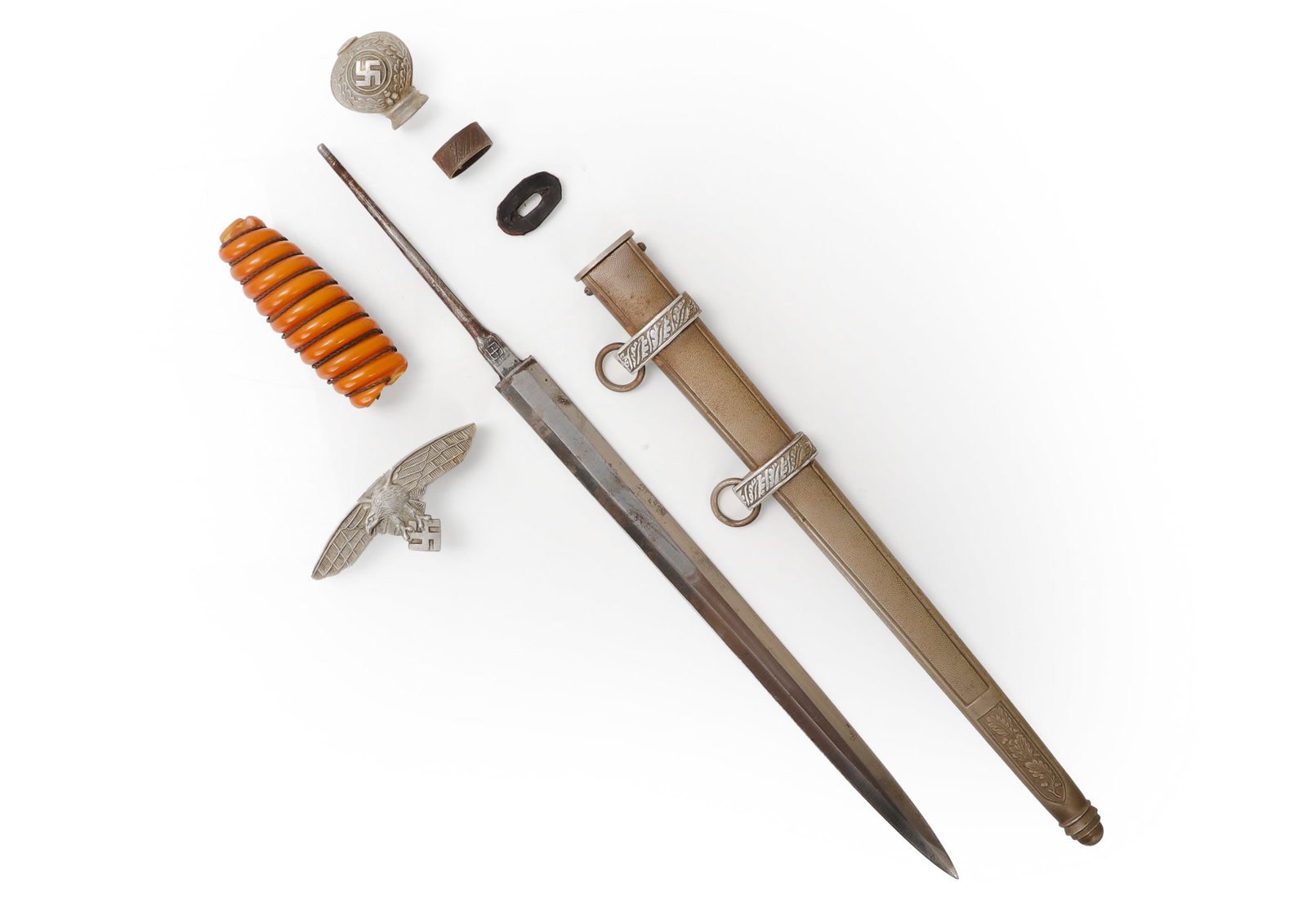 German WWII Second Model Luftwaffe Dagger W/ Scabbard, 20th C. - 9