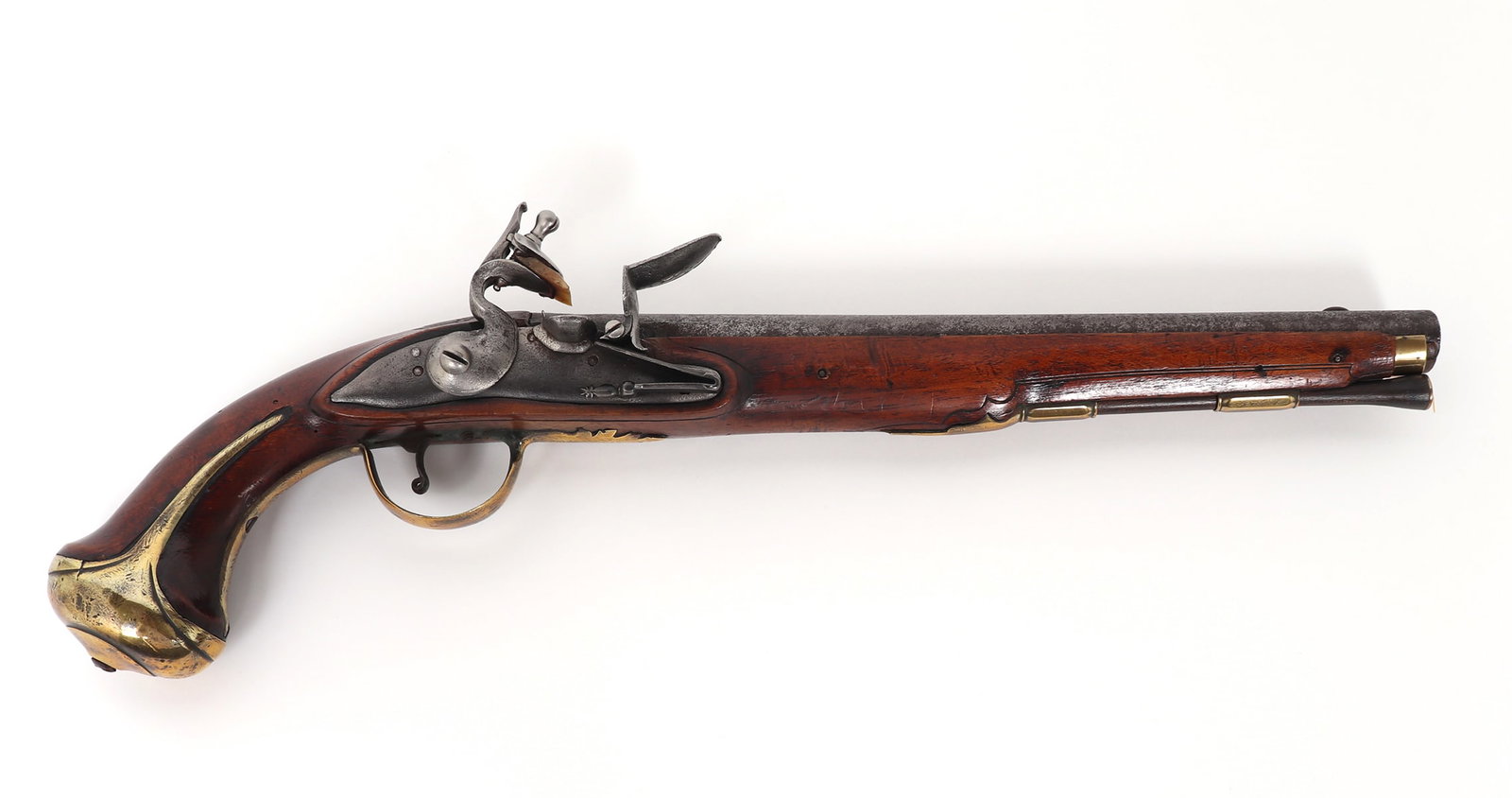 Massive European Flintlock Holster Pistol, 18th C. (1 of 10)