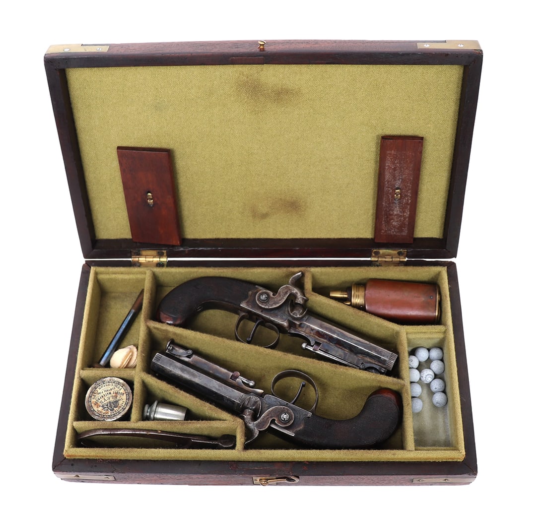 Cased Brace of Box-Lock Percussion Belt Pistols by Richardson, Cork (1 of 14)