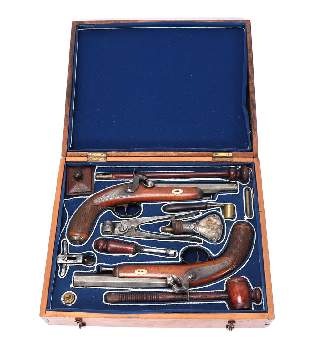 Cased Set of Percussion Dueling Pistols (1 of 20)