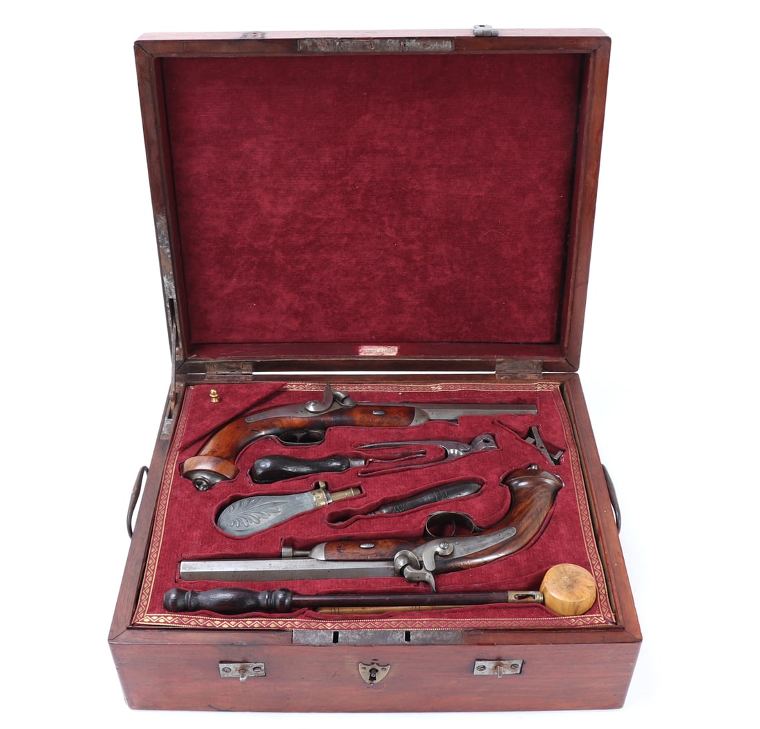 Champaign Cased Set of Officers Dueling Pistols (1 of 20)