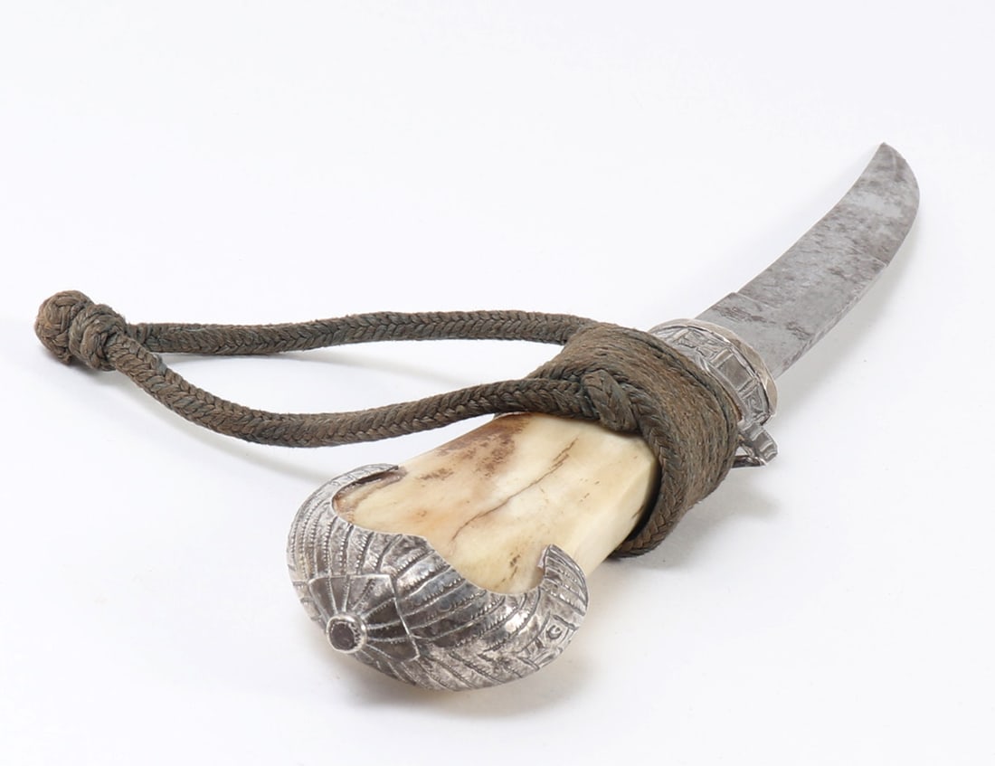 Fine Silver Moroccan Dagger w/ Decorated Sheath - 6
