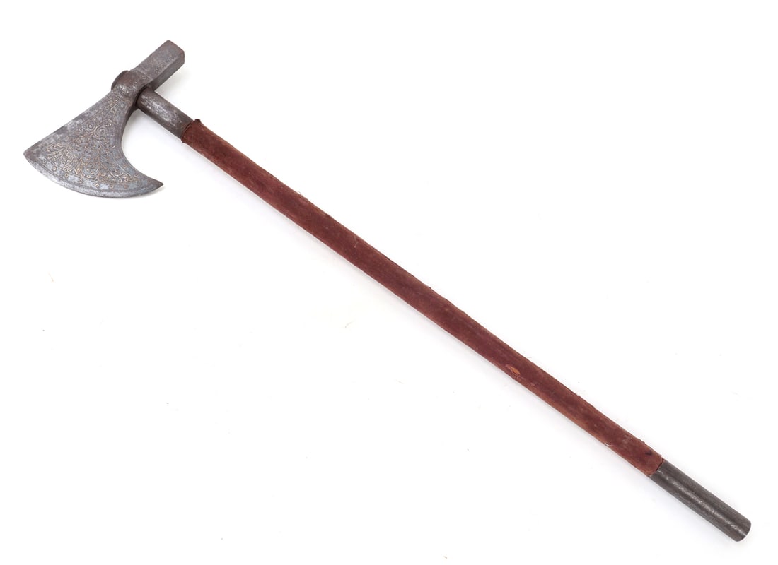 Indo-Persian Silver Inlaid Tabar Axe (1 of 9)
