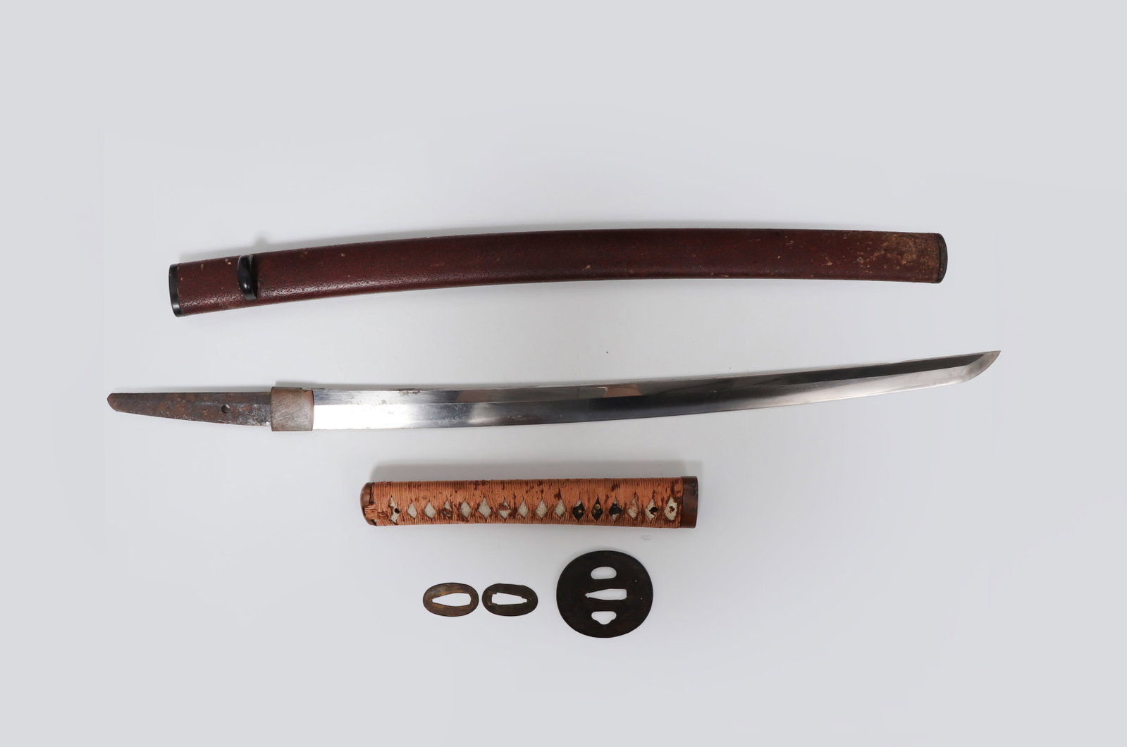 Japanese Wakizashi Short Sword with Scabbard, 20th C. (1 of 4)