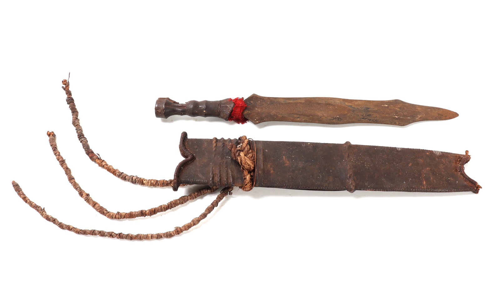 African Salampasu Short Sword with Scabbard (1 of 8)