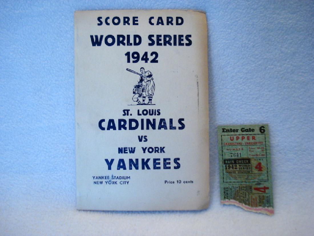 1942 World Series Score Card and ticket stub (1 of 9)