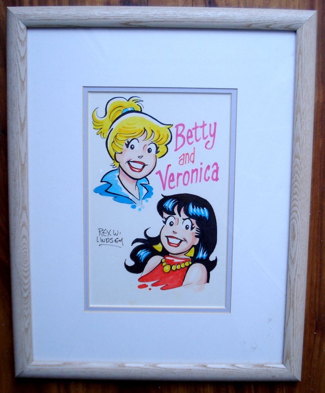 A watercolor by comic illustrator Rex W. Lindsey "Betty (1 of 5)