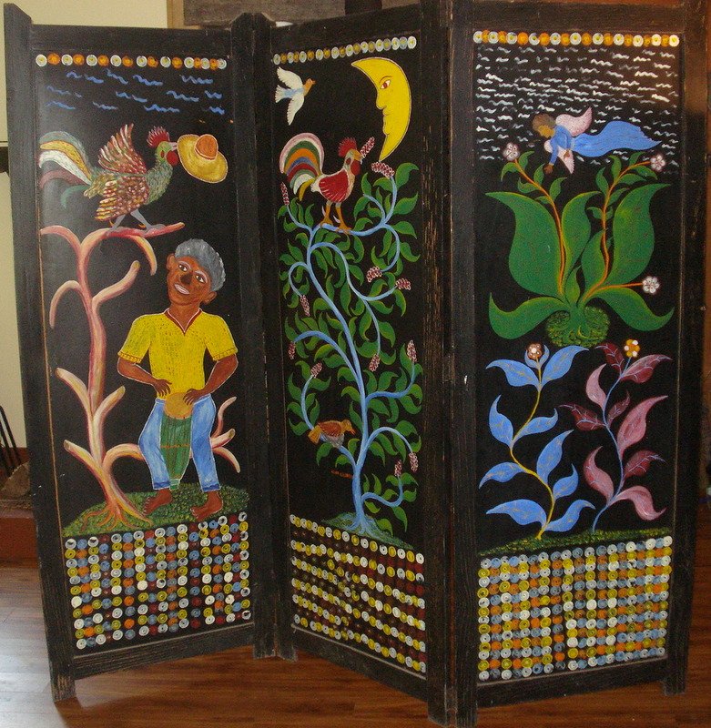 Adam Leontus (1923-1986 Haiti) room dividing screen. (1 of 10)