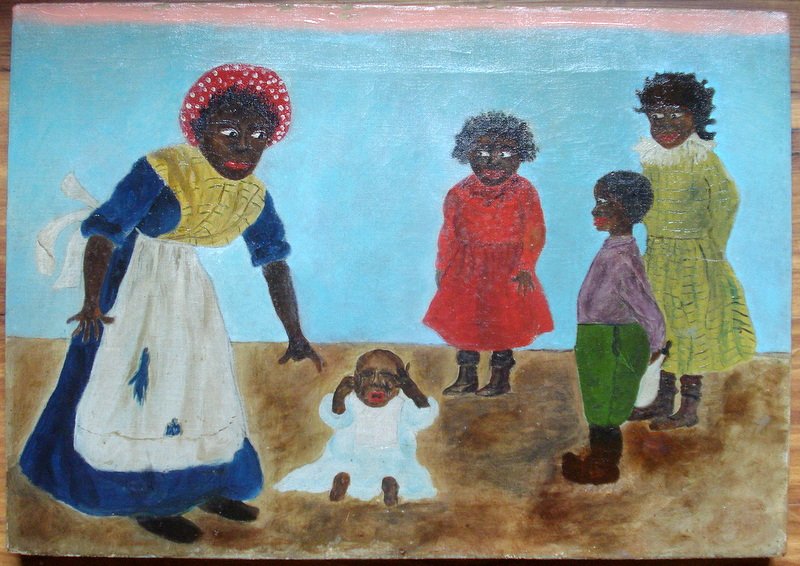 Folk art Oil on Canvas. (1 of 7)