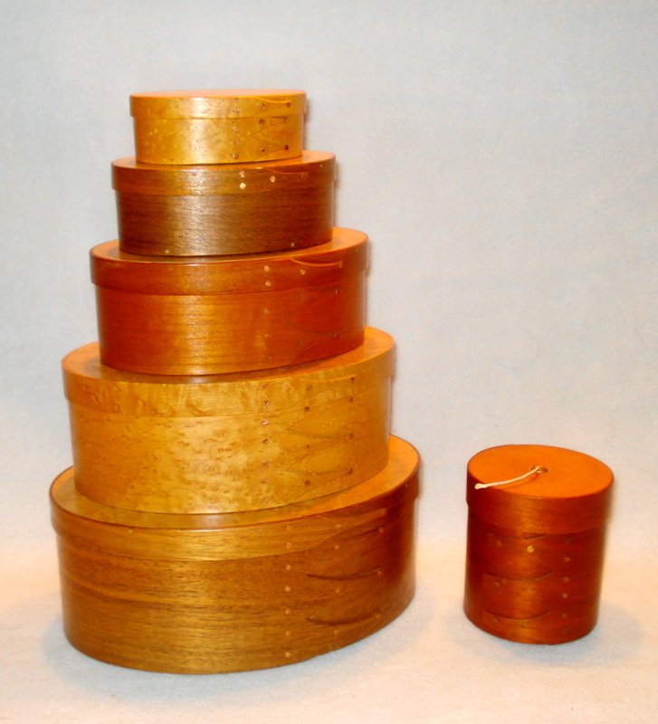 Shaker style oval nesting boxes with birds-eye maple (1 of 5)