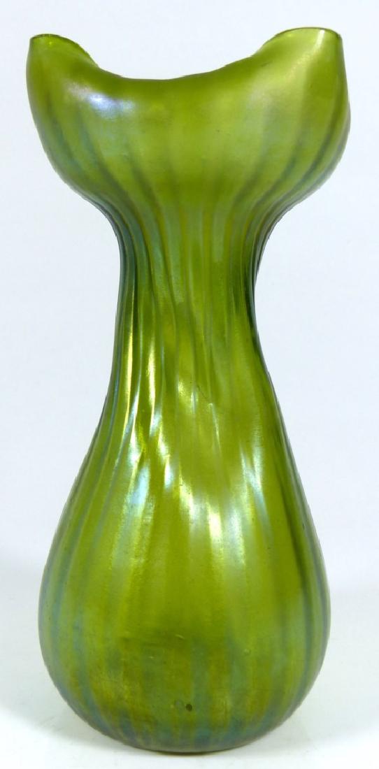 LOETZ IRIDESCENT GREEN ART GLASS VASE (1 of 8)