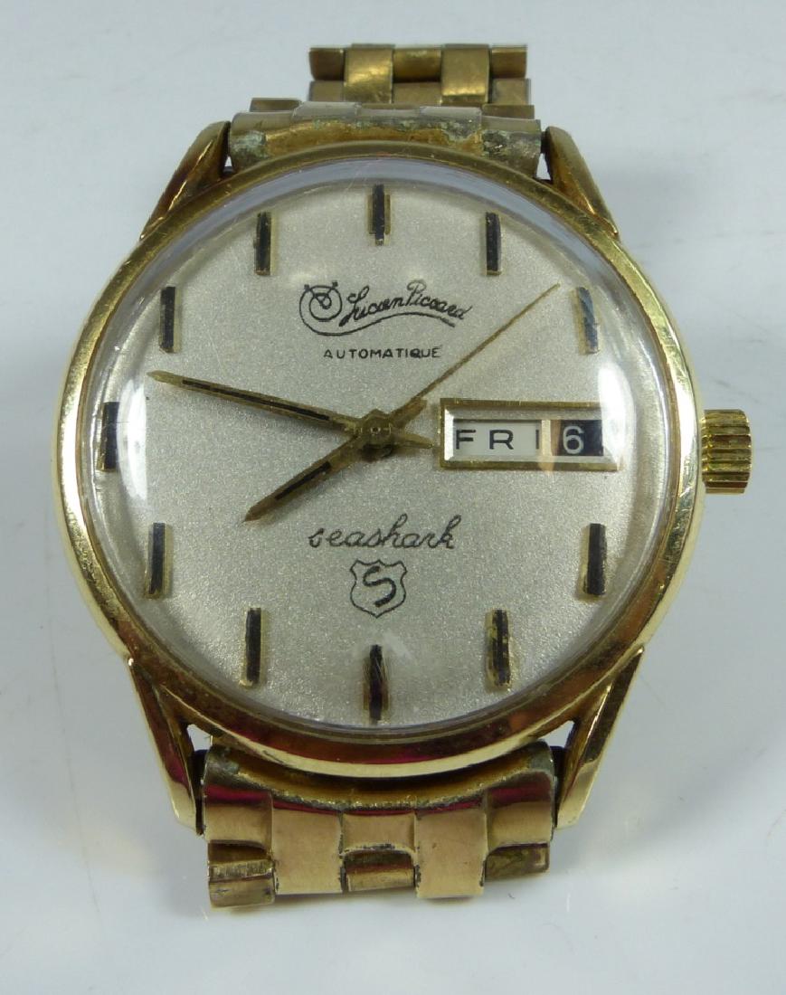 14k YG LUCIAN PICARD SEASHARK AUTOMATIC MENS WATCH (1 of 7)