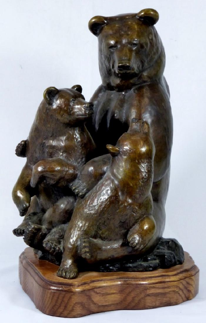 WAYNE LEWIS BRONZE 'MOTHER BEAR & CUBS' SCULPTURE (1 of 7)