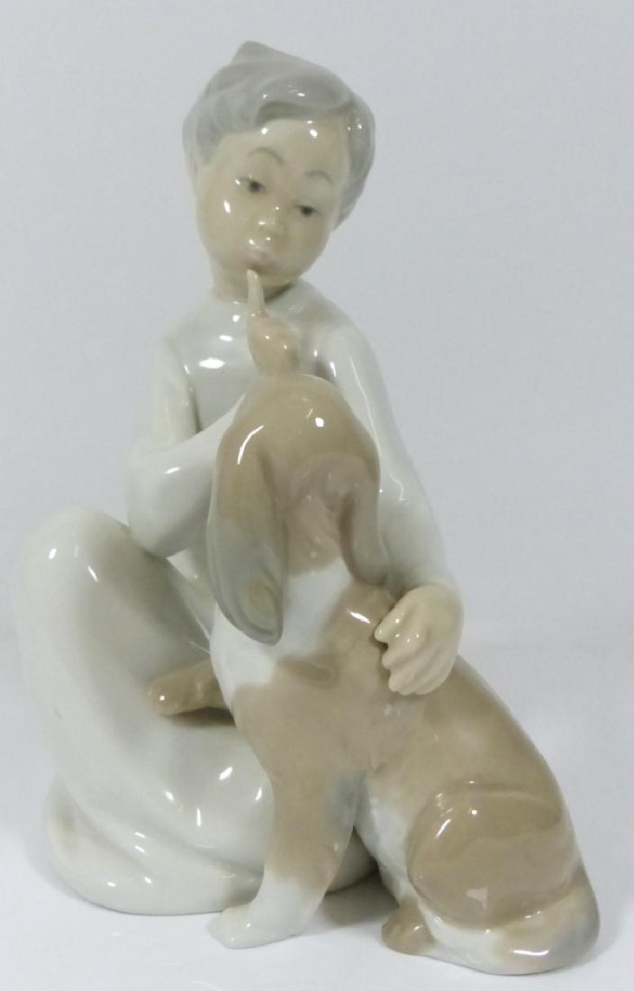 LLADRO 'BOY WITH DOG' PORCELAIN FIGURE #4522 (1 of 8)