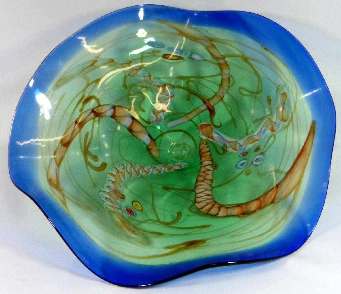 MURANO LARGE ART GLASS CENTERPIECE BOWL (1 of 6)