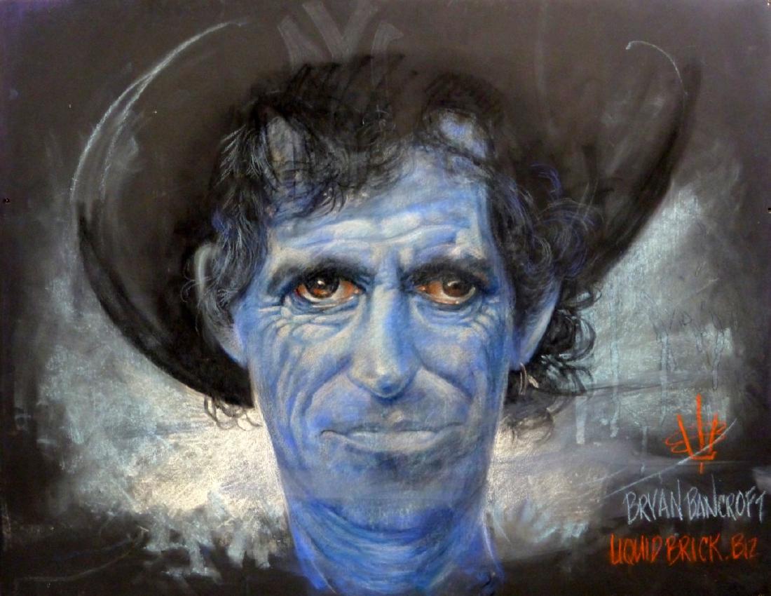 BRYAN BANCROFT CHALK DRAWING OF KEITH RICHARDS (1 of 4)