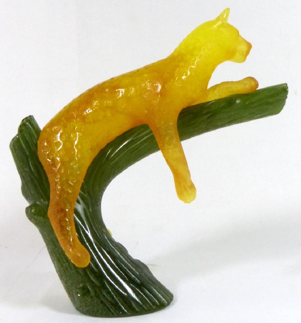 DAUM GLASS PATE DE VERRE PANTHER ON TREE LIMB (1 of 9)