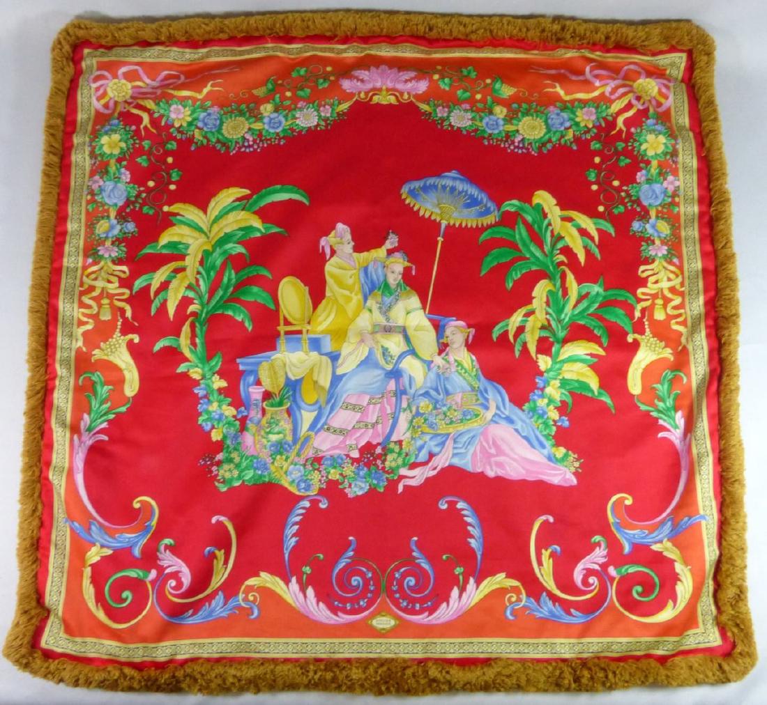 ATELIER VERSACE DOUBLE SIDED SILK PILLOW 28" (1 of 7)
