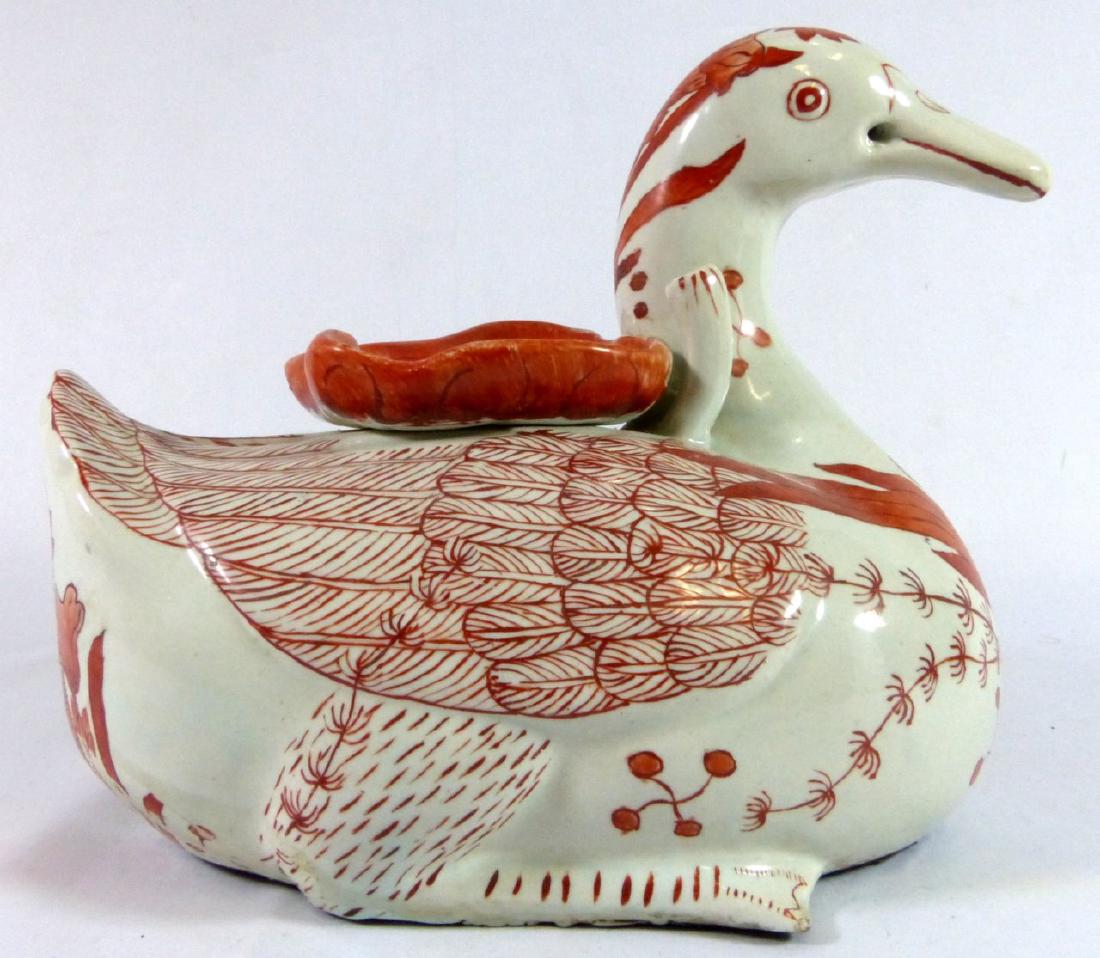 CHINESE COPPER RED POTTERY DUCK (1 of 6)