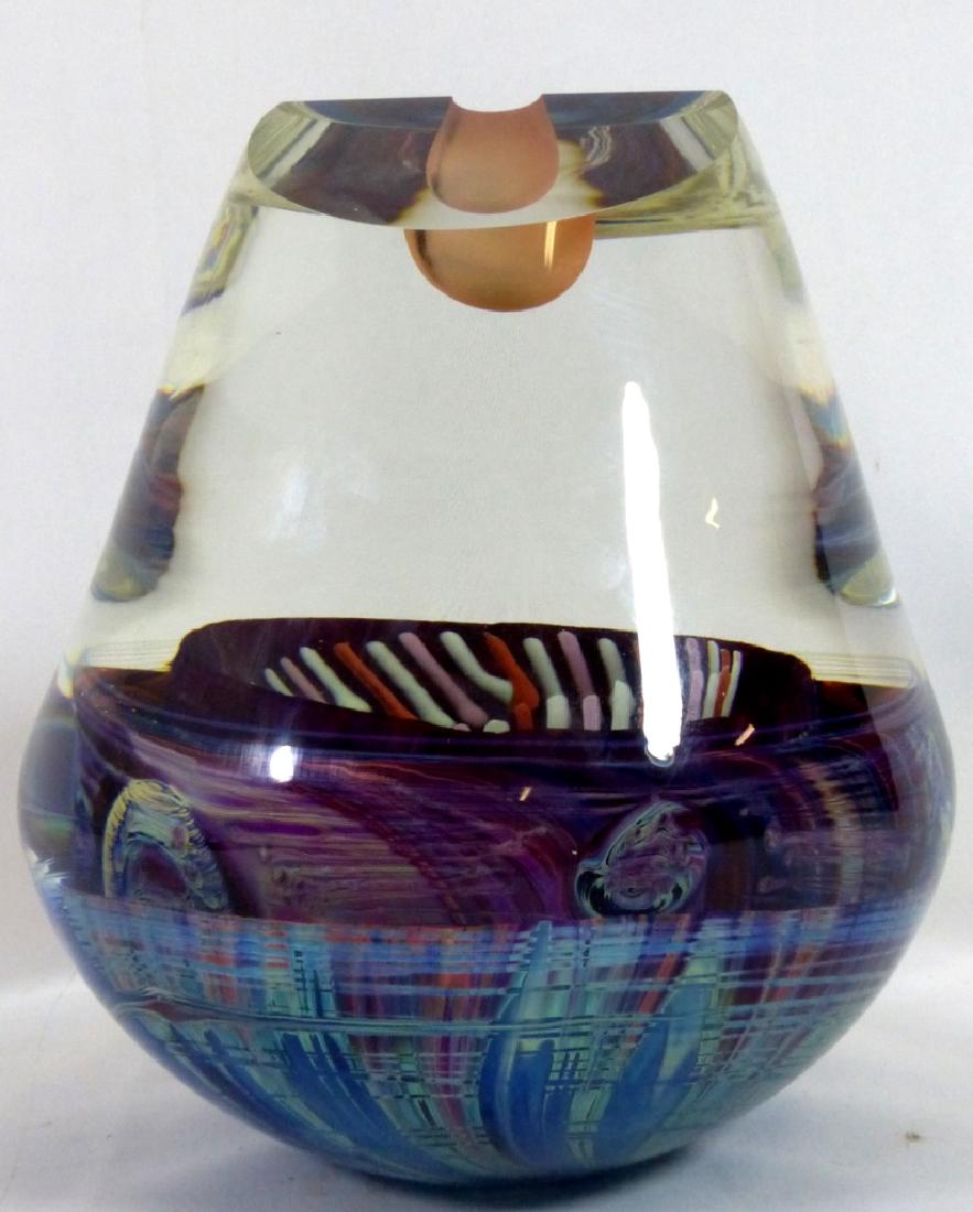 MICHAEL PAVLIK ART GLASS VASE FORM SCULPTURE (1 of 6)