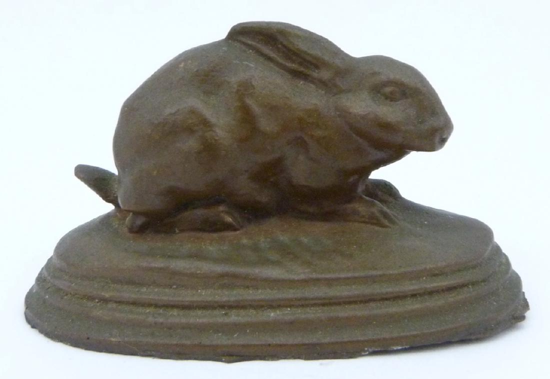 ANTOINE LOUIS BARYE BRONZE RABBIT SCULPTURE (1 of 6)