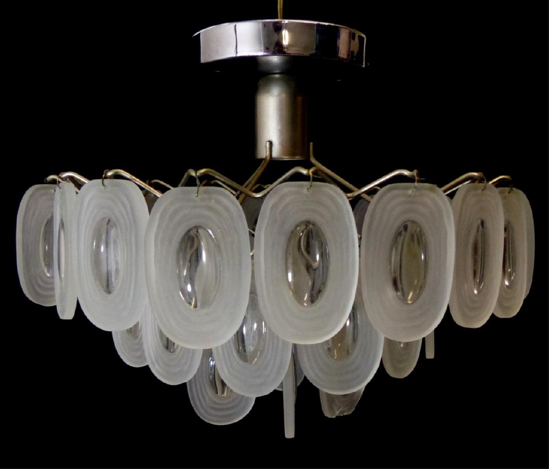MODERN FROSTED GLASS MEDALLION CHANDELIER (1 of 6)