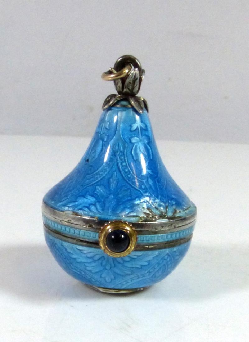 SWISS STERLING SILVER & ENAMEL PENDANT WATCH (1 of 9)