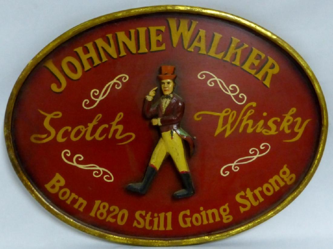 JOHNNIE WALKER SCOTCH WHISKY VINTAGE WOODEN SIGN (1 of 2)