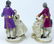 2pc DRESDEN GERMAN PORCELAIN FIGURAL SCENES LACE - 4