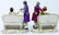2pc DRESDEN GERMAN PORCELAIN FIGURAL SCENES LACE - 5