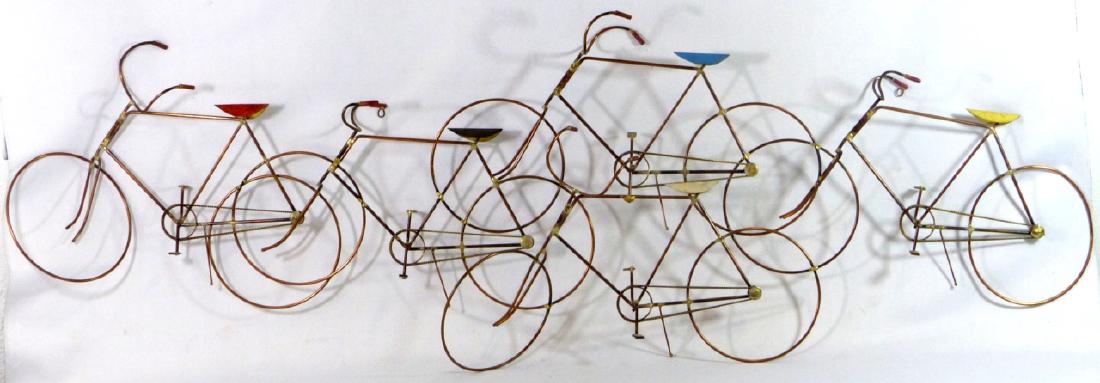 CURTIS JERE COPPER & BRASS BICYCLE WALL SCULPTURE (1 of 7)