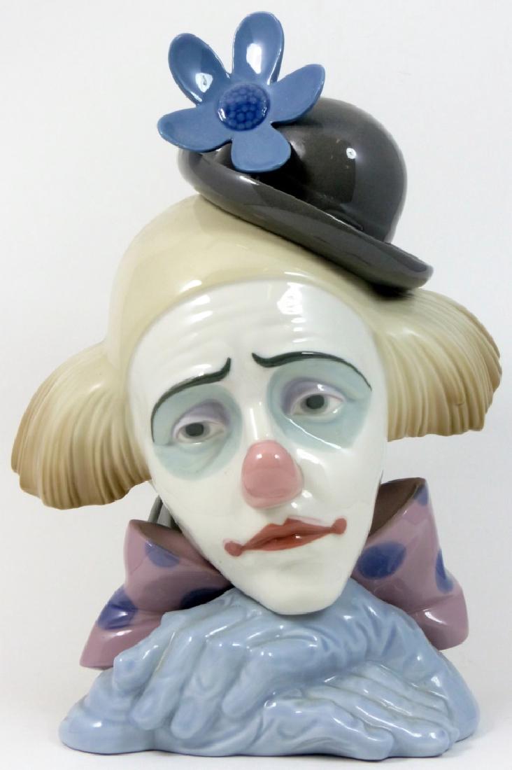 LLADRO 'PENSIVE CLOWN' PORCELAIN FIGURINE (1 of 8)