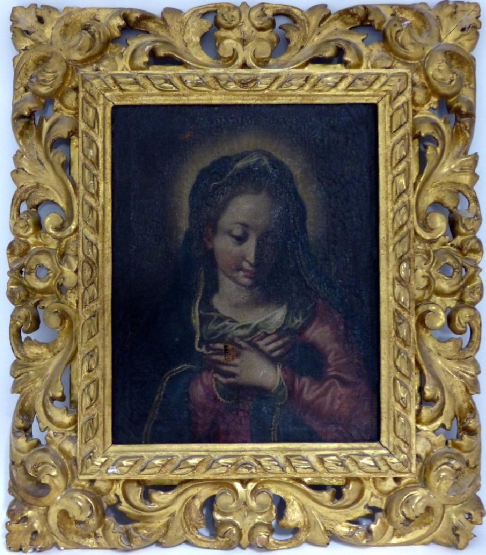 ITALIAN OLD MASTER OIL PAINTING 'VIRGIN MARY' 1765 (1 of 6)