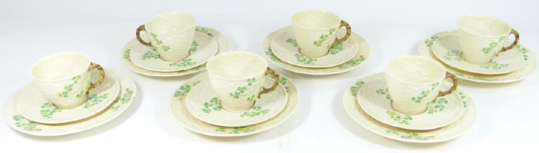18pc IRISH BELLEEK PORCELAIN DESSERT SET (1 of 10)