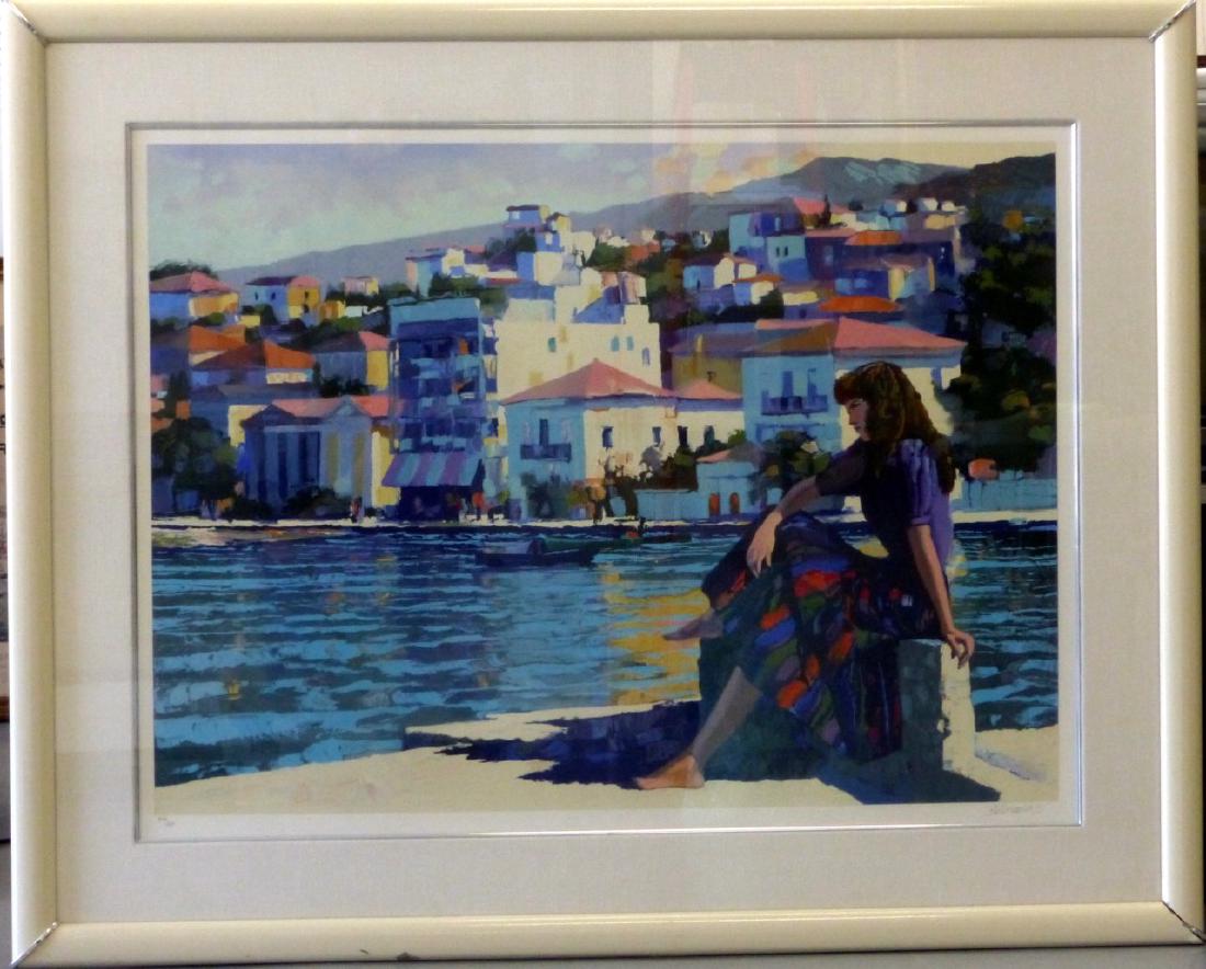 HOWARD BEHRENS 'GRECIAN HARBOR' SERIGRAPH 224/250 (1 of 6)