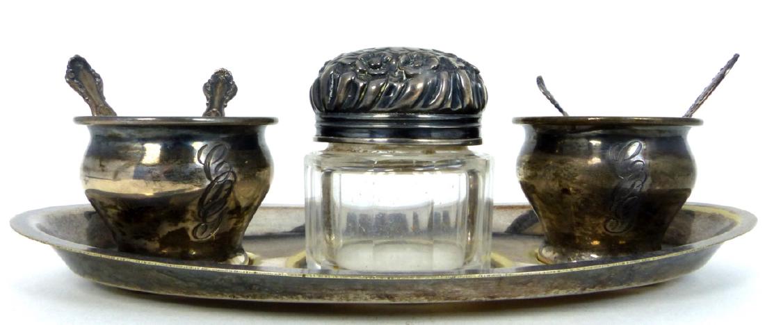 8pc STERLING SILVER SALT SET (1 of 8)