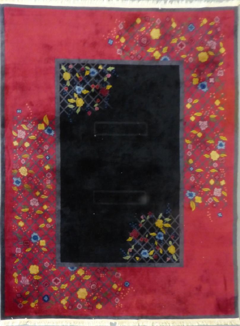 LARGE ART DECO CHINESE NICHOLS WOOL RUG (1 of 7)