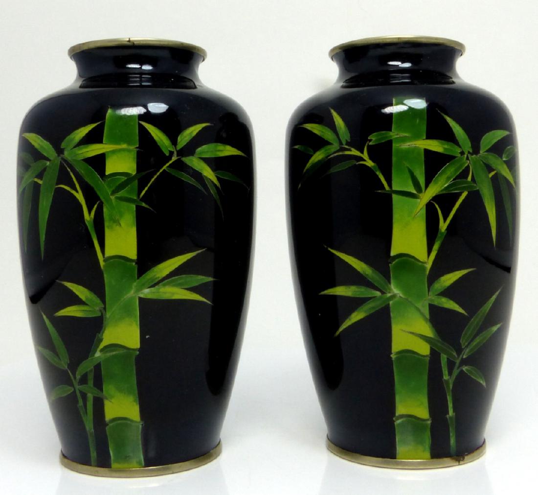 PR JAPANESE BAMBOO CLOISONNE VASES BY SUZUKI (1 of 7)