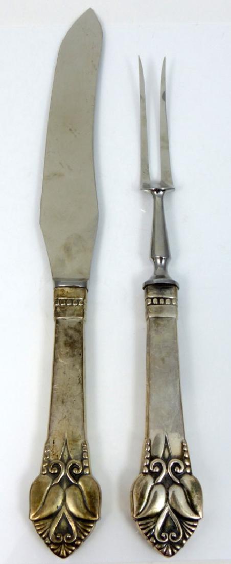 O. MOGENSEN 'GRETA' STERLING SILVER CARVING SET (1 of 2)