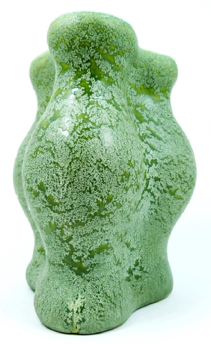FRENCH GREEN GLAZED POTTERY VASE (1 of 7)