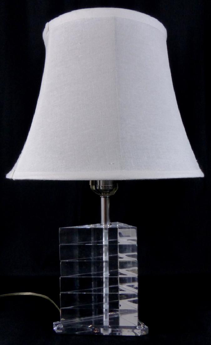 LUCITE TABLE LAMP OF TRIANGULAR FORM (1 of 7)