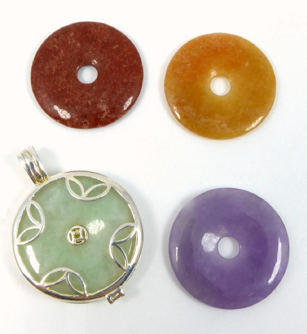 CHINESE STERLING SILVER JADE DRAGON PENDANT (1 of 6)