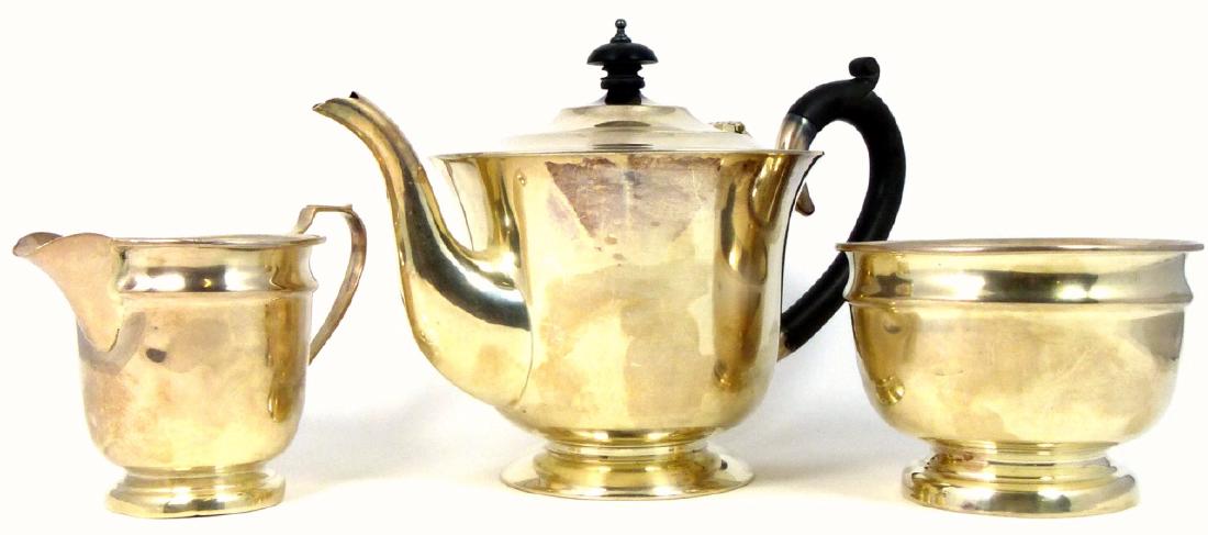 3pc GEORGE V ENGLISH STERLING SILVER TEA SET (1 of 8)