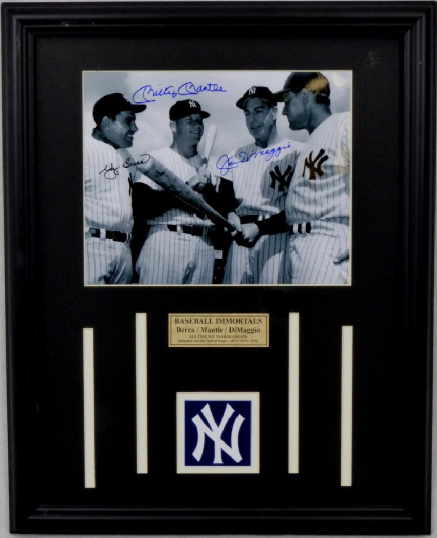 BERRA MANTLE DIMMAGIO NY YANKEES AUTOGRAPHED PHOTO (1 of 4)