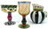 3pc MACKENZIE-CHILDS GLASS TABLE OBJECTS - 2