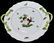HEREND 'ROTHSCHILD' PORCELAIN ROUND HANDLED TRAY